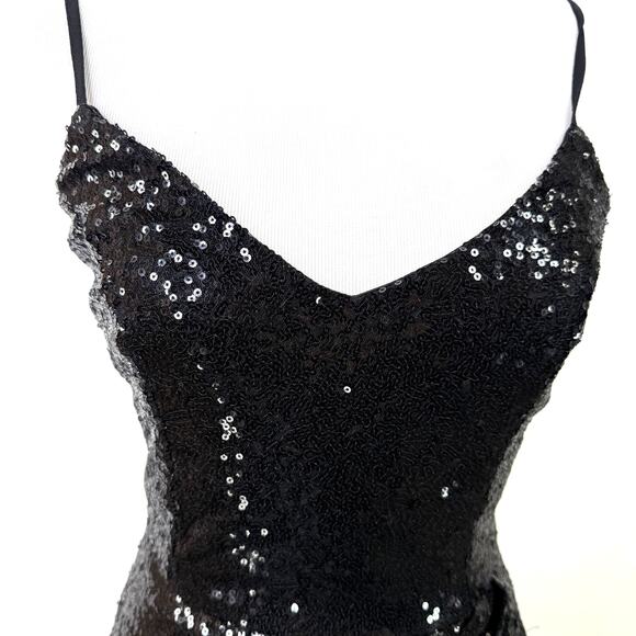 Lulu's Forever Your Girl Black Sequin Cocktail Bodycon Mini Dress NWT Size XS - Picture 2 of 8